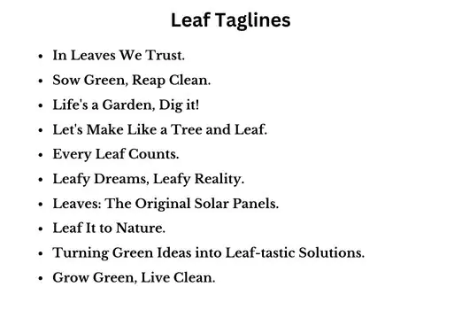Leaf Taglines