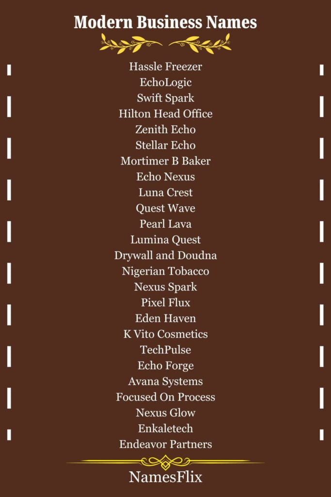Modern Business Names