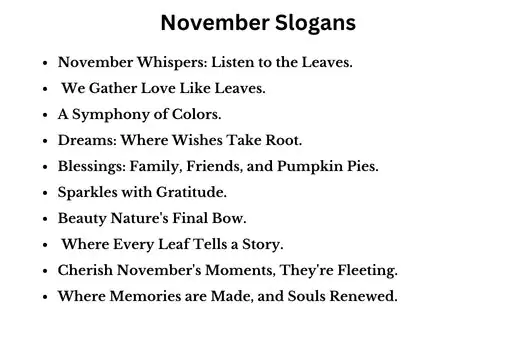 November Slogans