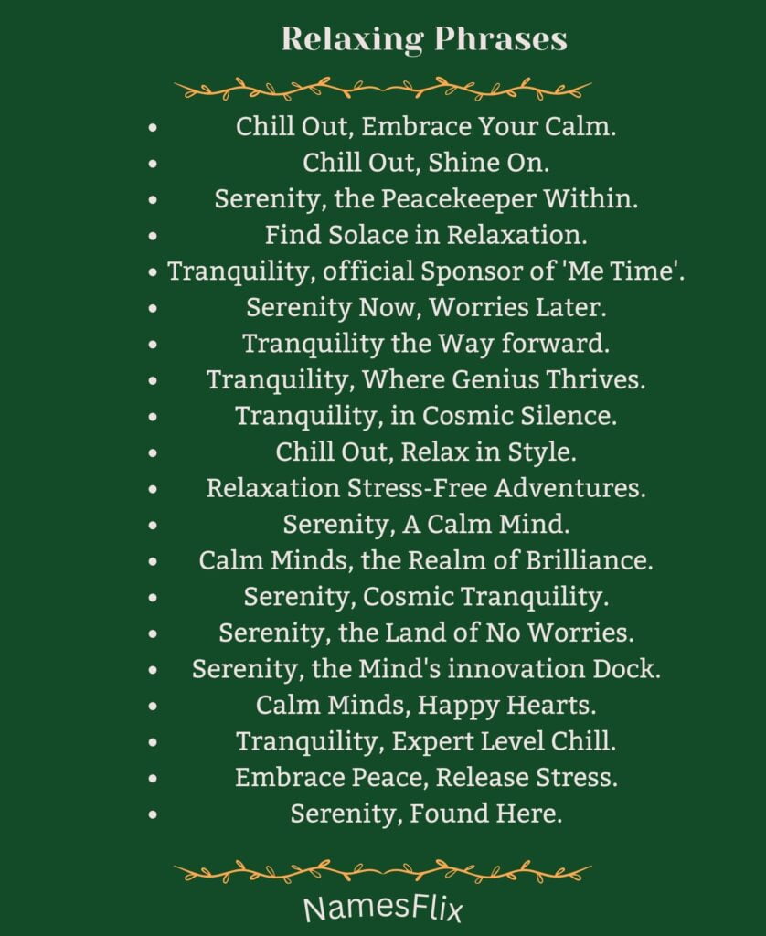 Relaxing Phrases