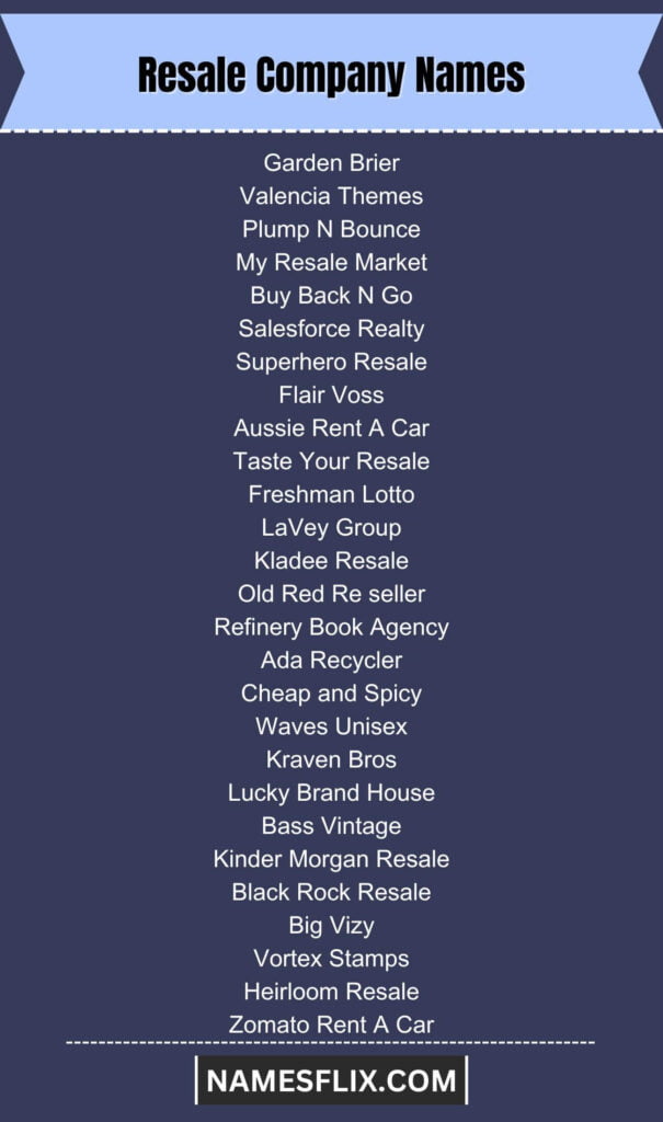 Resale Company Names