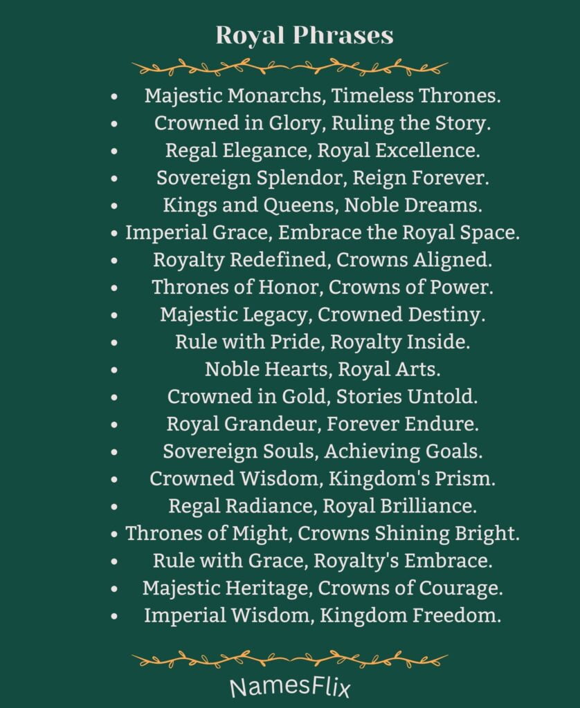 Royal Phrases