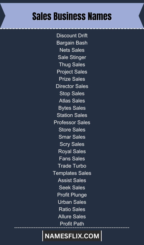 Sales Business Names