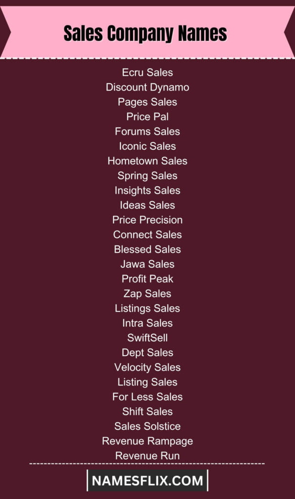 Sales Company Names