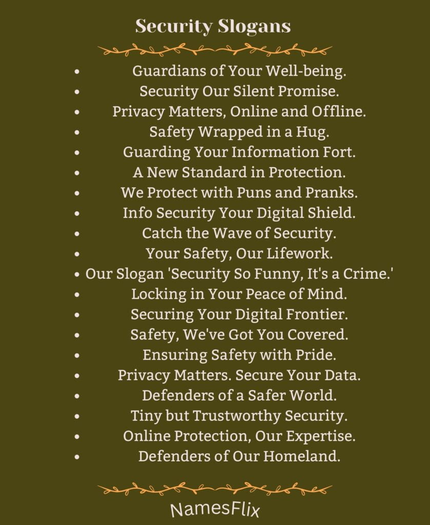 Security Slogans