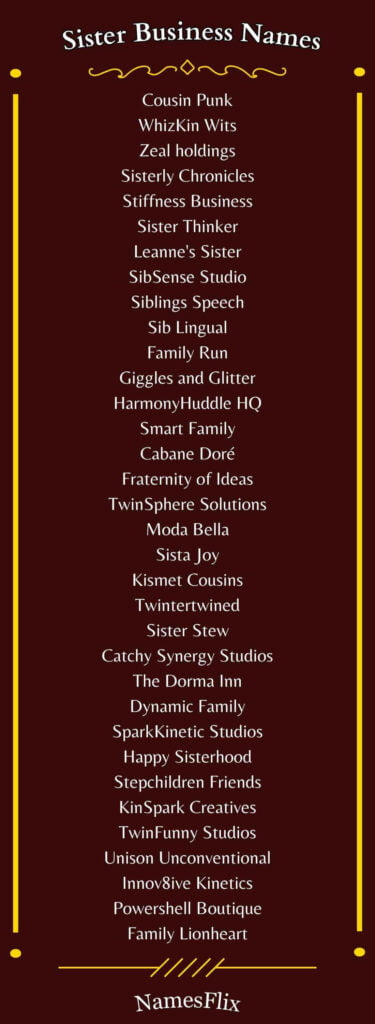 Sister Business Names