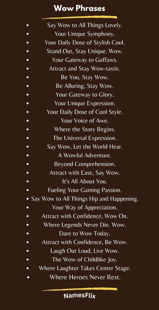 Wow Phrases
