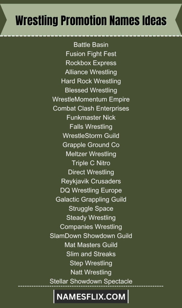 Wrestling Promotion Names Ideas