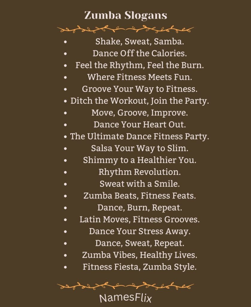 Zumba Slogans