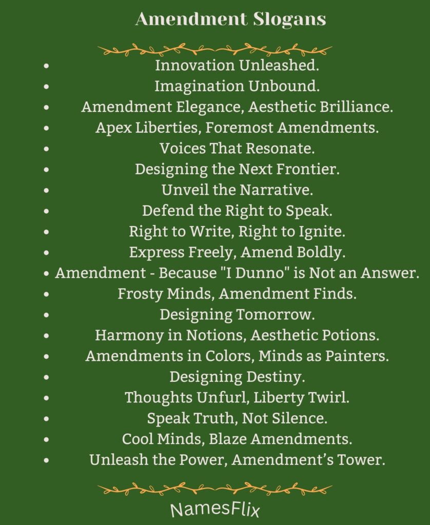 Amendment Slogans