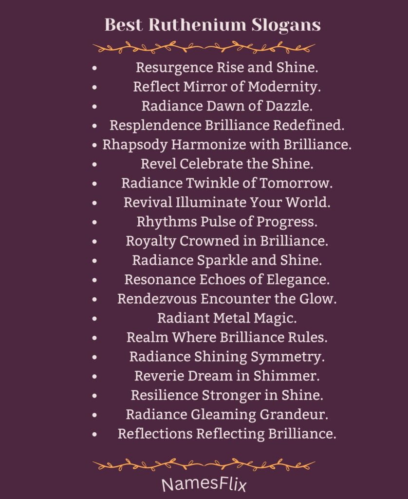 Best Ruthenium Slogans