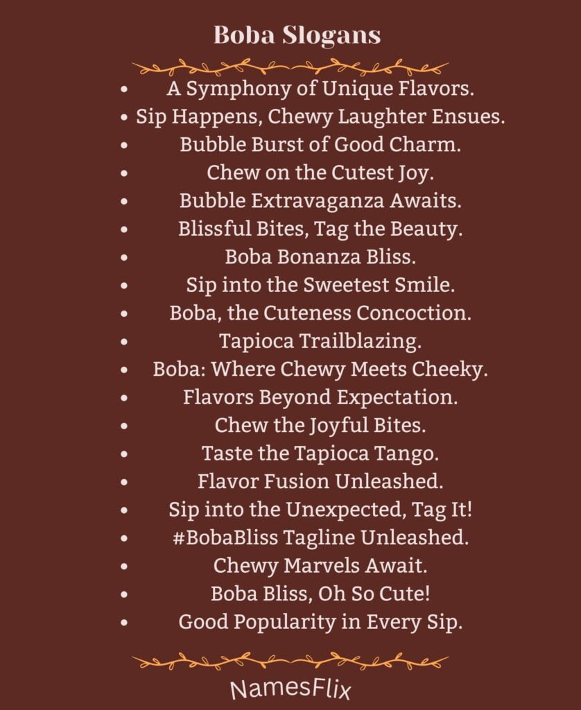 Boba Slogans