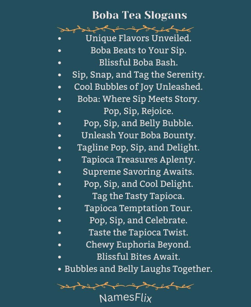 Boba Tea Slogans