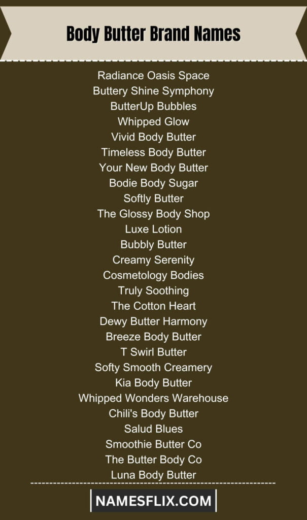 Body Butter Brand Names