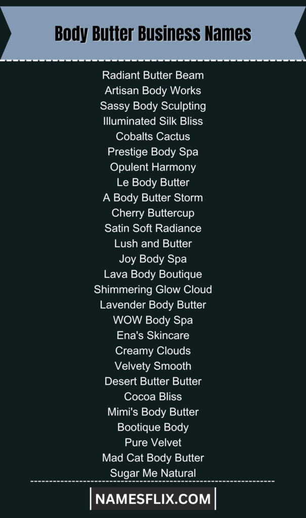 Body Butter Business Names