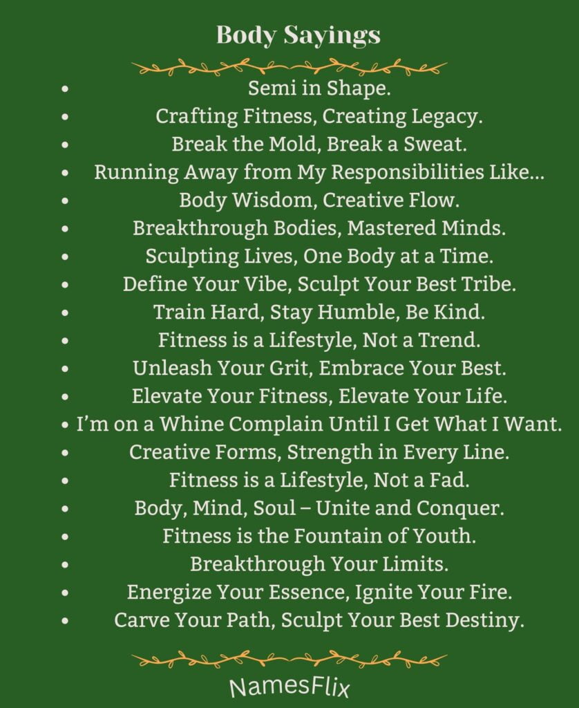 Body Sayings