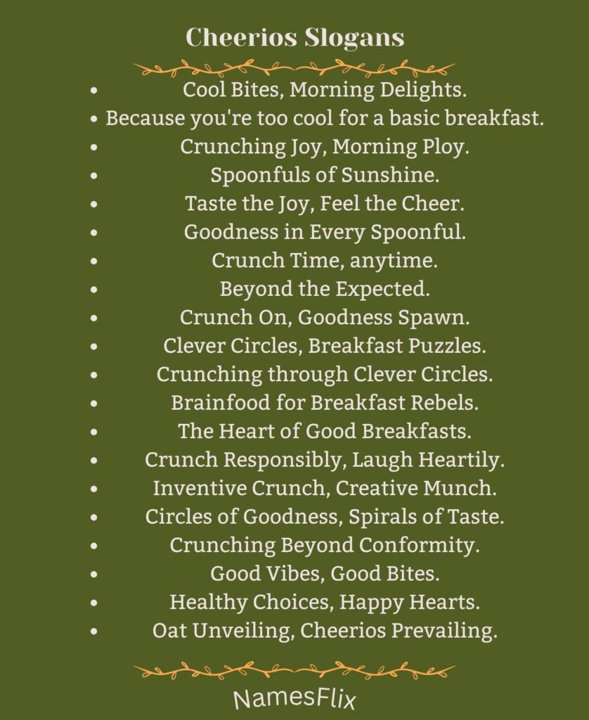 Cheerios Slogans