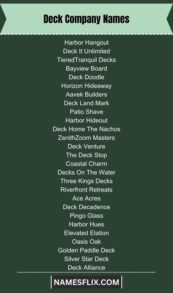 Deck Company Names