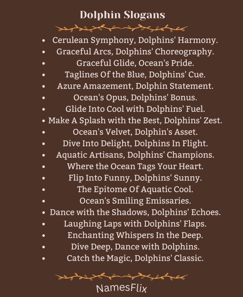 Dolphin Slogans