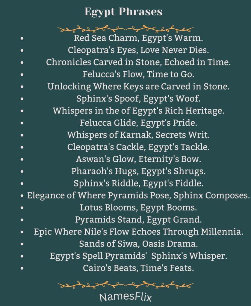 Egypt Phrases