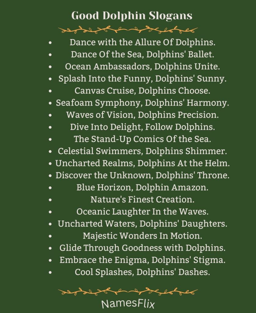 Good Dolphin Slogans