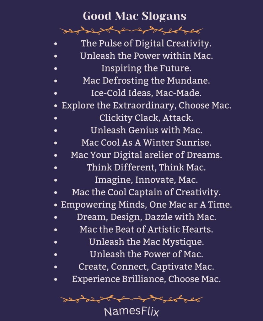 Good Mac Slogans