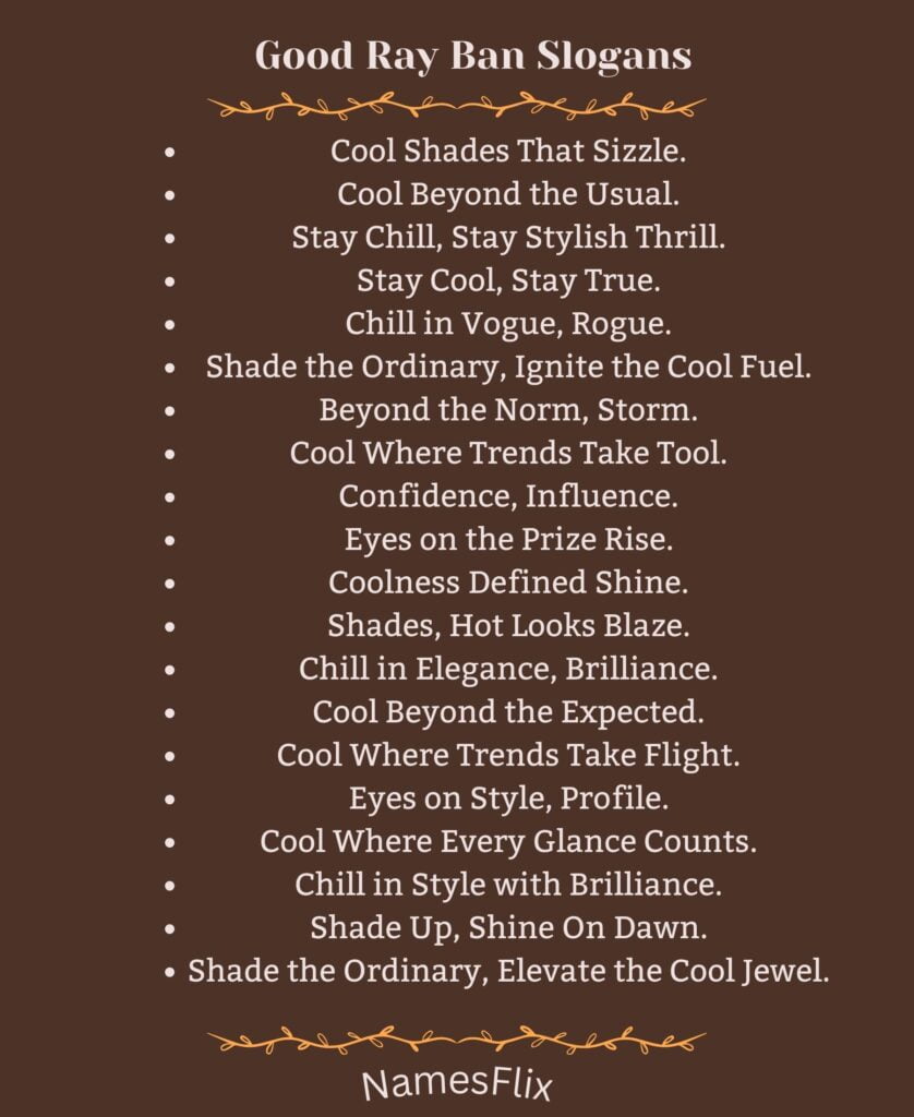 Good Ray Ban Slogans