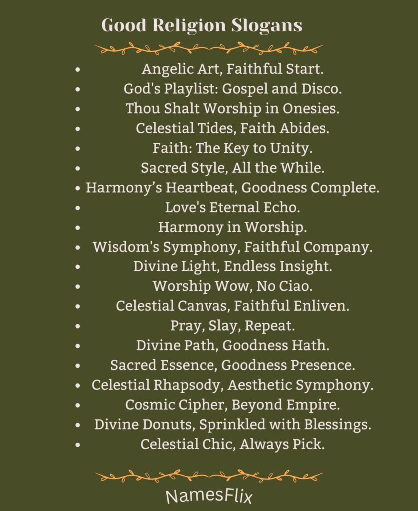 Good Religion Slogans