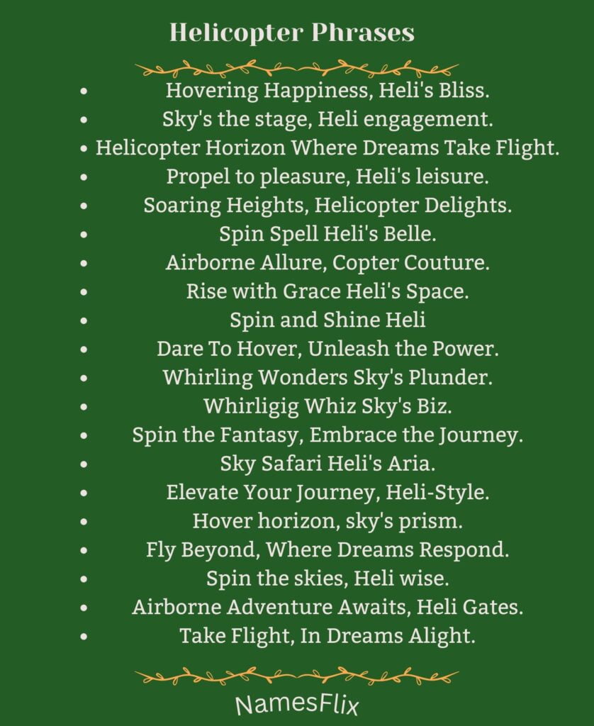 Helicopter Phrases