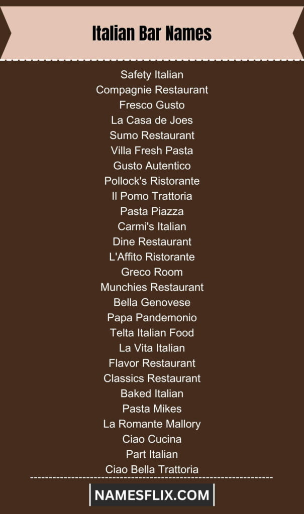 Italian Bar Names