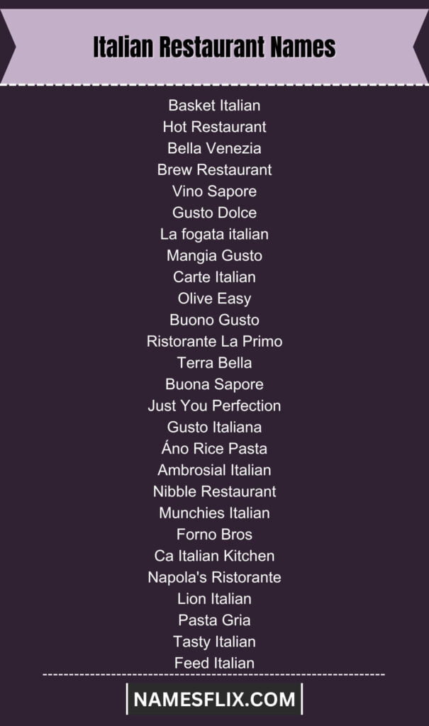 Italian Restaurant Names
