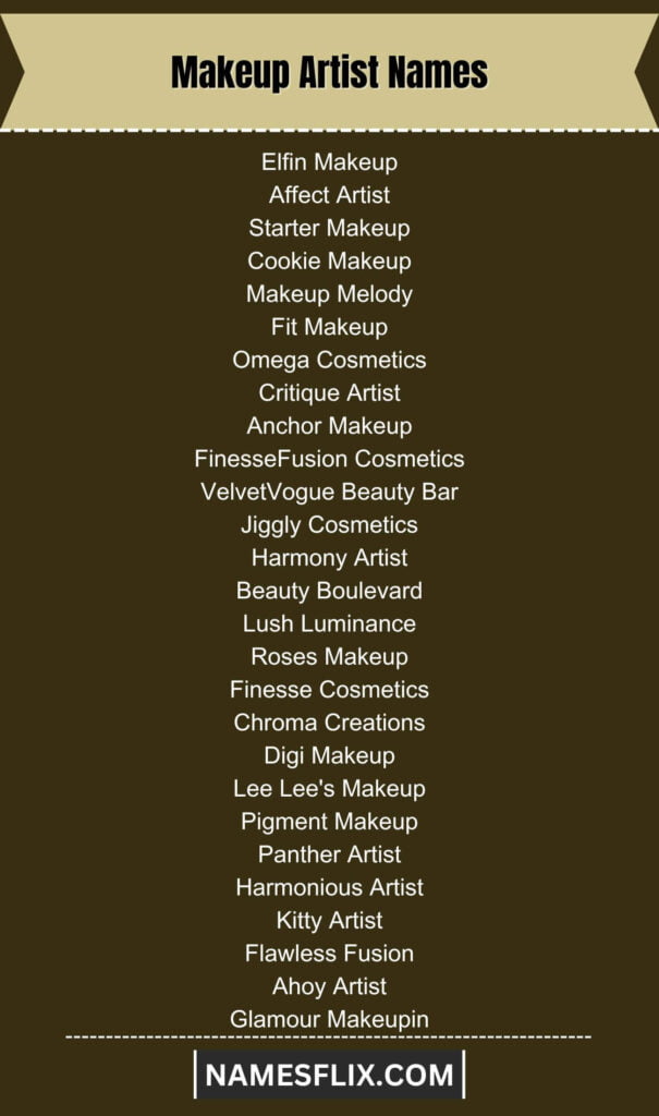 Makeup Artist Names