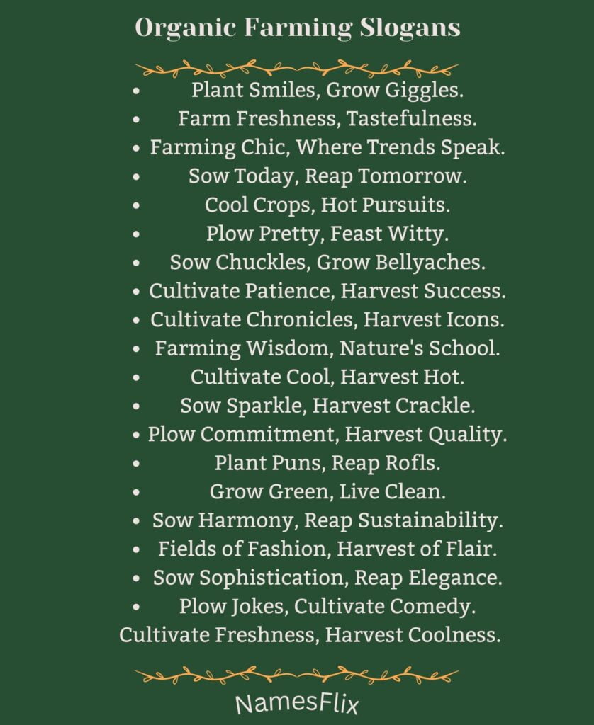 Organic Farming Slogans