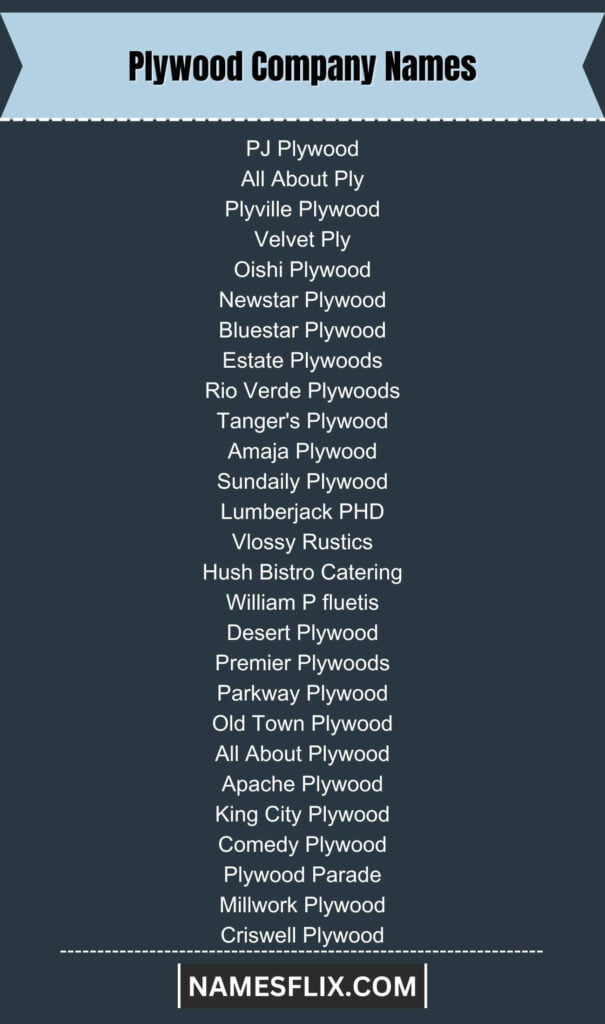 Plywood Company Names