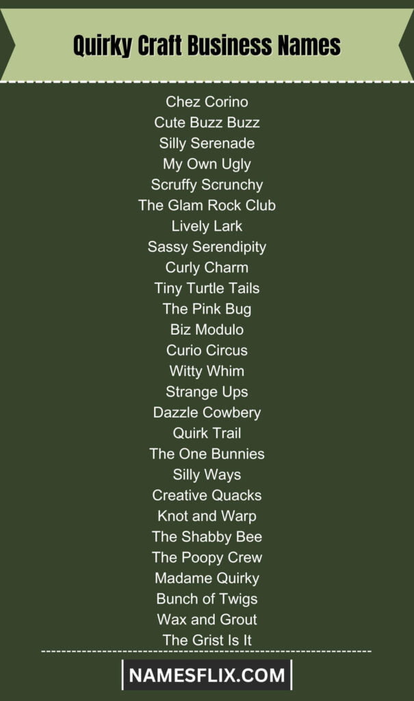 Quirky Craft Business Names