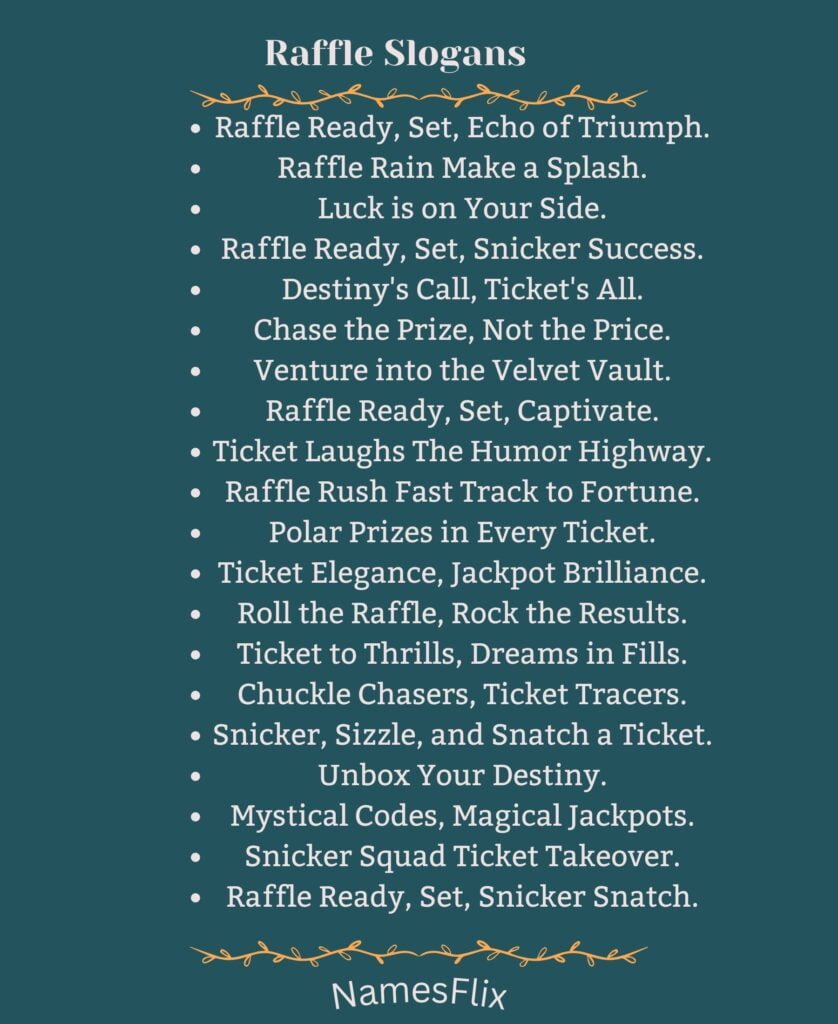 Raffle Slogans