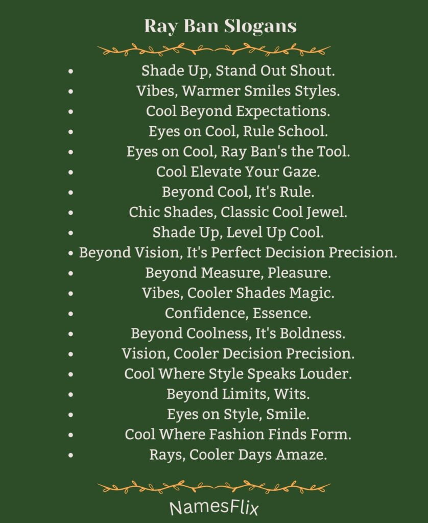 Ray Ban Slogans