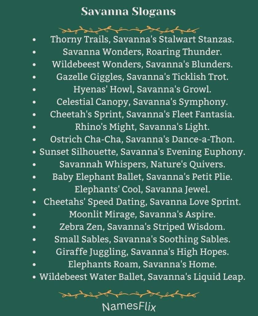 Savanna Slogans