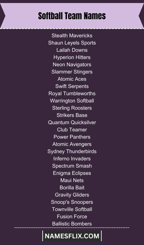 Softball Team Names