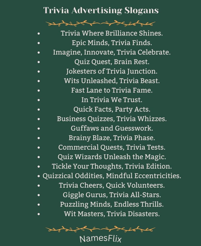 Trivia Advertising Slogans