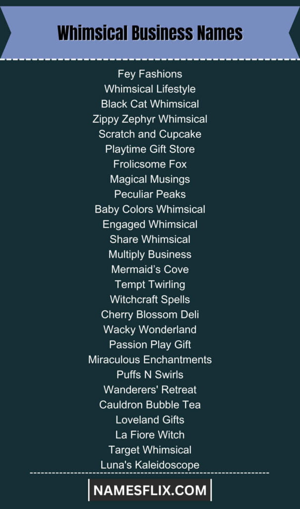 Whimsical Business Names