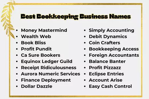 Best Bookkeeping Business Names