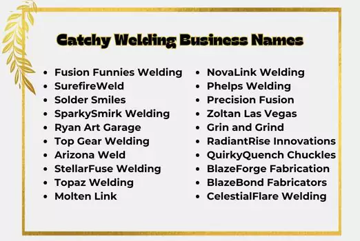 Catchy Welding Business Names