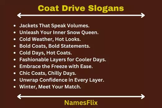 Coat Drive Slogans