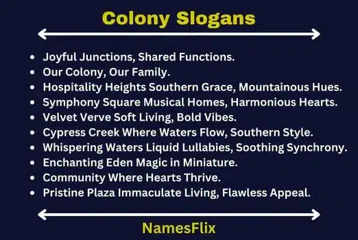 Colony Slogans