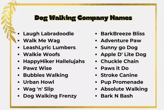 Dog Walking Company Names
