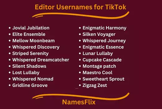 Editor Usernames for TikTok