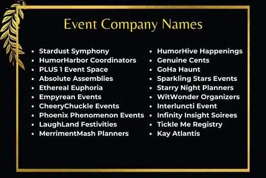 Event Company Names