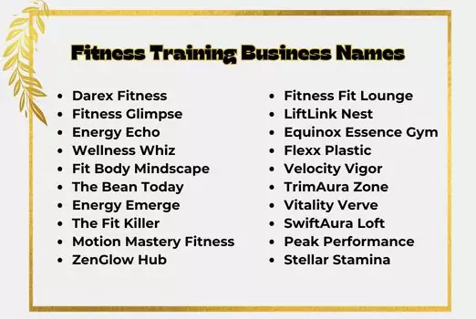 Fitness Training Business Names