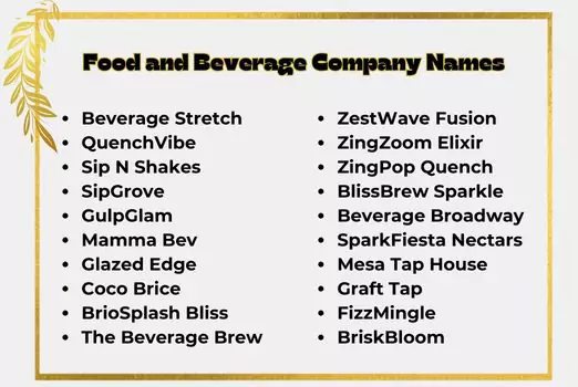 Food and Beverage Company Names